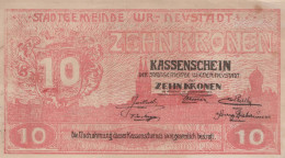 10 KRONEN 1919 Stadt WIENER NEUSTADT Niedrigeren Österreich Notgeld #PD912 - Lokale Ausgaben