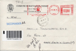 Stemma Comune Di Battaglia Terme (Provincia Di Padova) Su Busta Tipo 1 Anno 2011 - Enveloppes