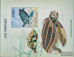 The Ivory Coast Block193B (complete Issue) Ungezähnte Stamps Unmounted Mint / Never Hinged 2014 Turtles - Côte D'Ivoire (1960-...)