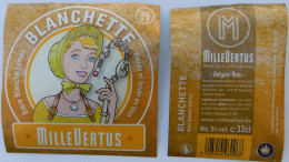 Bier Etiket (5q4), étiquette De Bière, Beer Label, Blanchette Brouwerij Millevertus - Bier