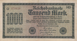 1000 MARK 1922 Stadt BERLIN DEUTSCHLAND Papiergeld Banknote #PL435 - Lokale Ausgaben