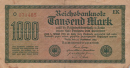1000 MARK 1922 Stadt BERLIN DEUTSCHLAND Papiergeld Banknote #PL037 - [11] Local Banknote Issues