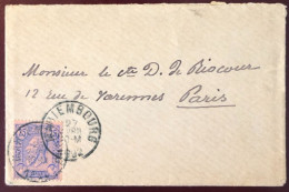 Belgique COB N°48 Sur Enveloppe Cachet MARIEMBOURG 27.4.1892 Pour Paris - (W1431) - Autres & Non Classés