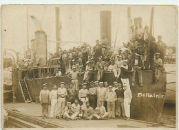 PHOTO EQUIPAGE MARINS DE L'AVISO-SLOOP EN 1920 LEUR BATEAU LE BELLATRIX - CLICHE INCONNU RARE - Guerra