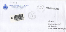 Stemma Comune Di Borgo Ticino (Provincia Di Novara) Su Busta Tipo 2 Anno 2010 - Briefe U. Dokumente