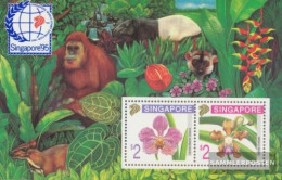 Singapore Block33a (complete Issue) Unmounted Mint / Never Hinged 1995 Orchids - Orang-Utan, Tapir - Singapour (1959-...)