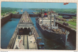 8AK3531 CANAL DE PANAMA ESCLUSAS CACHET BALBOA CANAL ZONE 1955 Carte Legerement Abimée 2 SCANS - Panamá