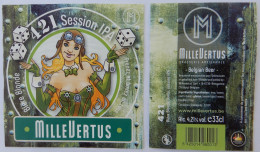 Bier Etiket (5s8), étiquette De Bière, Beer Label, 421 Session IPA Brouwerij Millevertus - Bier