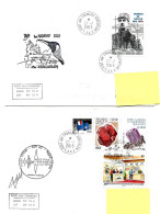 PO - 70 - 4 Enveloppes Kerguelen - Cachets Illustrés Et Signatures - Storia Postale