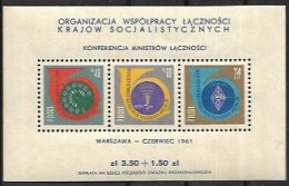 POLAND 1961 Postal Ministers Conference MNH - Blocks & Sheetlets & Panes