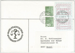 Schweiz 1988, Brief Basel, Automatenmarke / ATM, Mischfrankatur  - Francobolli Da Distributore