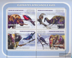 Guinea-Bissau 3788-3791 Sheetlet (complete. Issue) Unmounted Mint / Never Hinged 2008 African Elephants, Birds - Guinea-Bissau