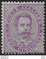 1879 Italia Umberto I 50c. Violetto Mc MNH Sassone N. 42 - Other & Unclassified