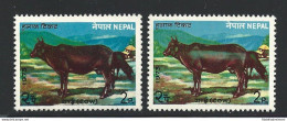 1973 NEPAL, SG N° 292 Animali 2p. VARIETA' STRISCIA DI COLORE - Nepal