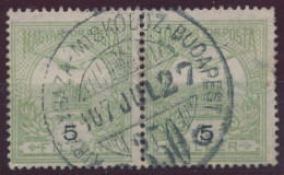 1906. Turul 5f Stamp Pair, KIRALYHAZA-MISKOLCZ-BUDAPEST - Usado