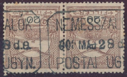 1906. Turul 20f Stamp Pair, NEMESSZALOK POSTAL AGENCY - Oblitérés