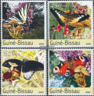 Guinea-Bissau 2087-2090 (complete. Issue) Unmounted Mint / Never Hinged 2003 Butterflies, Mushrooms - Guinea-Bissau