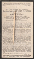 Berlaar, Berlaer, Putte, 1933, Casimirus Op De Beeck, Frans - Andachtsbilder