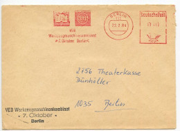 Germany, East 1984 Meter Cover; Berlin - VEB Werkzeugmaschinenkombinat 7. Oktober Berlin - Maschinenstempel (EMA)