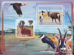 Guinea-Bissau Miniature Sheet 650 (complete. Issue) Unmounted Mint / Never Hinged 2008 Antelope, Birds - Guinea-Bissau