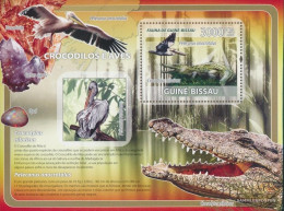 Guinea-Bissau Miniature Sheet 645 (complete. Issue) Unmounted Mint / Never Hinged 2008 Krokodile, Birds, Minerals - Guinea-Bissau