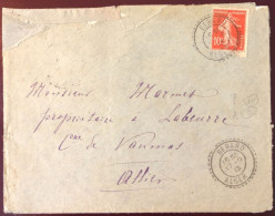 France N°138 Sur Enveloppe TAD Perlé BERARD, Alger 17.9.1913 - (W1442) - 1877-1920: Periodo Semi Moderno