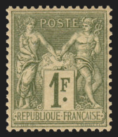 N°82, Sage 1fr Olive-clair, Type II, Neuf * Légère Charnière - SUPERBE D'ASPECT - 1876-1898 Sage (Type II)