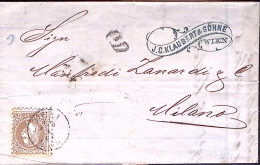 1871-AUSTRIA K.15 Bruno Su Lettera Completa Testo Vienna (17.4) Per Milano - Sonstige & Ohne Zuordnung