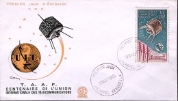 1965-Antartico Francese 100^ UIT F.30 (PA 9) Su Fdc Illustrata - Cartas & Documentos