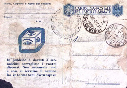 1943-Posta Militare/n.77 (22.7 Difesa Della Sicilia) Su Cartolina Franchigia P.M - Weltkrieg 1939-45