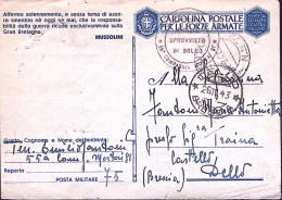 1943-Posta Militare/n.75 C.2 (8.9 Data Dell'armistizio) Su Cartolina Franchigia, - Weltkrieg 1939-45