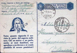 1943-6 RGT. ALPINI BTG. VAL CHIESE Manoscritto Su Cartolina Franchigia, Posta Mi - Guerre 1939-45