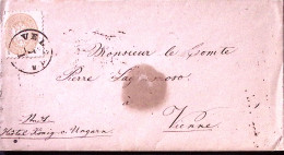 1865-Lombardo Veneto 15s. (45) Isolato Su Busta Verona 7.1 Per Vienna - Lombardije-Venetië