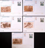 1994-VINCI Museo Ideale Leonardo Serie Completa Cinque Cartoline Postali Lire 70 - Entiers Postaux