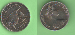 BERMUDA 5 Cents 1970 Nickel Coin - Bermudes