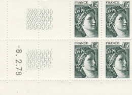 Coins Datés Sabine 8 .2 . 78 - 0,05 Vert - 1970-1979
