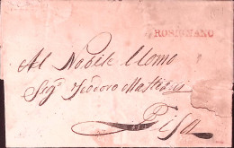 1841-TOSCANA Rosignano SD Rosso Su Lettera Completa Di Testo (21.5) - ...-1850 Préphilatélie