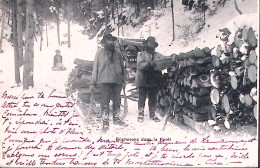 1902-BUCHERONS DANS LA FORET, Viaggiata Affrancata Svizzera C.10 Ann Ambulant/N  - Poststempel