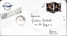 1941-MUTO (28.8) Su Busta Via Aerea Affrancata PA Coppia C.50 Al Verso Manoscr.  - Egée