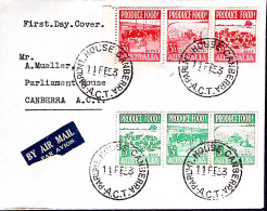 1953-Australia Prodotti Alimentari Serie Completa Su Fdc Viaggiata Via Aerea - Autres & Non Classés