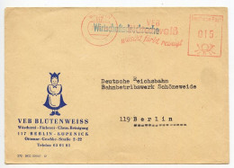 Germany, East 1968 Meter Cover; Berlin - VEB BLÜTENWEISS To Deutsche Reichsbahn - Maschinenstempel (EMA)