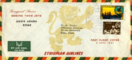 1964-Etiopia E.A.L. I^volo Boeing 720 B Addis Abeba Roma Del 5 Giugno Catalogo P - Etiopia