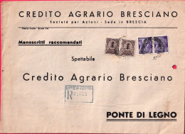 1944-manoscritti Raccomandati Busta Affrancata Con Coppia Recapito Autorizzato 1 - Marcofilía