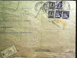 1944-coppia Recapito Autorizzato 10c. Fascetto Su Gran Parte Di Bustone Raccoman - Marcofilie