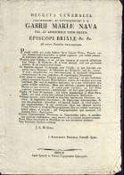 1820 Circa-foglio A Stampa Intestato A Gabrio Maria Nava Vescovo Di Brescia, Tip - Documents Historiques