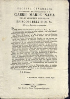 1820 Circa-foglio A Stampa Intestato A Gabrio Maria Nava Vescovo Di Brescia, Tip - Historische Dokumente