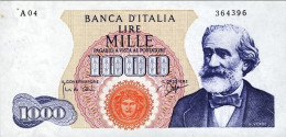 1962-biglietto Di Banca L. 1.000 Verdi 1 Tipo-Medusa Data 14 Luglio Firme Carli/ - Altri & Non Classificati