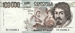 1983-biglietto Di Banca L. 100.000 Testa Del Caravaggio Data 28 Ottobre Firme Ci - Other & Unclassified