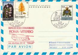 San Marino-1981 L.200 Con Bollo Rosso Dispaccio Aereo Straordinario Roma Viterbo - Poste Aérienne