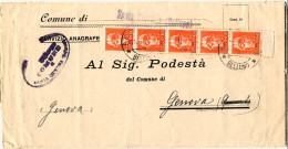 1947-piego Comunale Affr. Con Striscia Di Cinque Del 60c.arancio Emissione Di No - Storia Postale